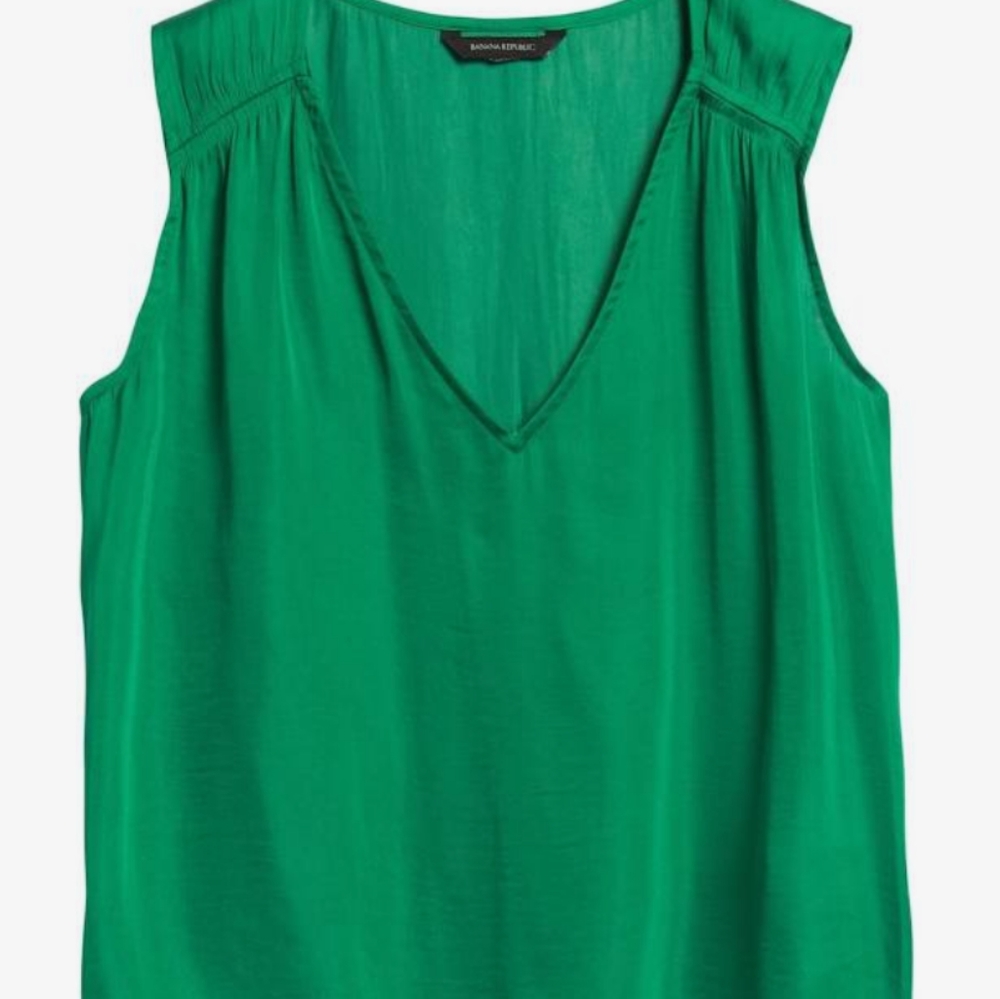 New Banana Republic Soft Satin V-Neck Top